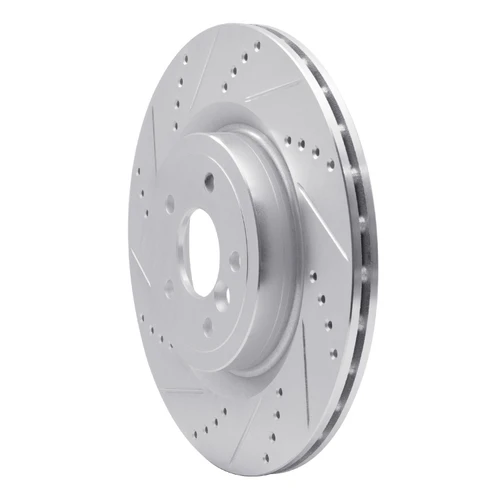 DFC Brake Rotor - Drilled and Slotted - Silver 631-20035L