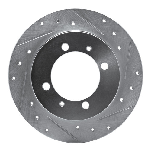 DFC Brake Rotor - Drilled and Slotted - Silver 631-27027R
