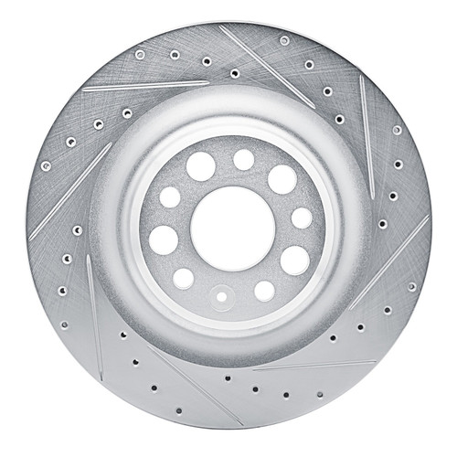 DFC Brake Rotor - Drilled and Slotted - Silver 631-26010R