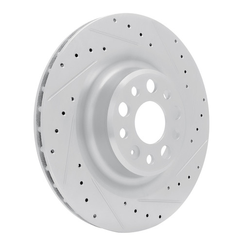 DFC Brake Rotor - Drilled and Slotted - Silver 631-26010R