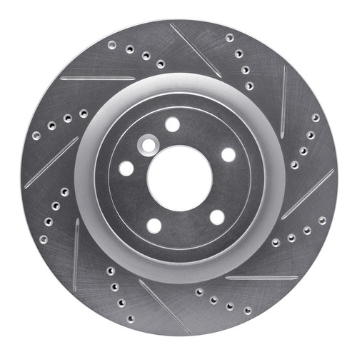 DFC Brake Rotor - Drilled and Slotted - Silver 631-20035R