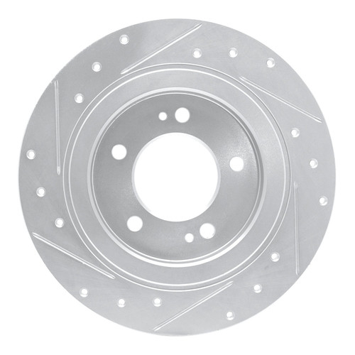 DFC Brake Rotor - Drilled and Slotted - Silver 631-21014R