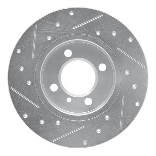 DFC Brake Rotor - Drilled and Slotted - Silver 631-31009R
