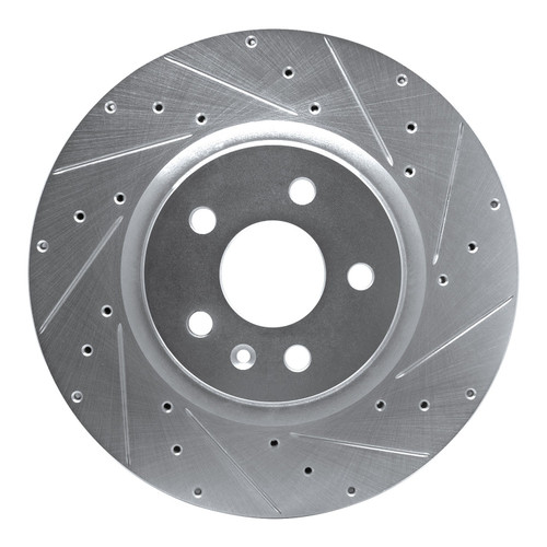 DFC Brake Rotor - Drilled and Slotted - Silver 631-26001R