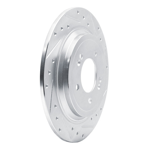 DFC Brake Rotor - Drilled and Slotted - Silver 631-21042R