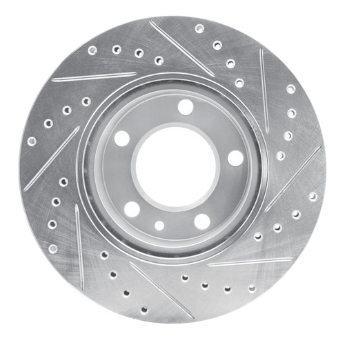 DFC Brake Rotor - Drilled and Slotted - Silver 631-31012L