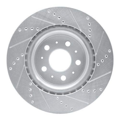 DFC Brake Rotor - Drilled and Slotted - Silver 631-26002L