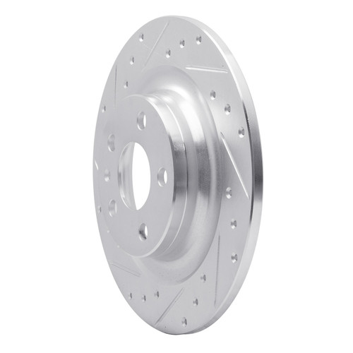DFC Brake Rotor - Drilled and Slotted - Silver 631-27058L