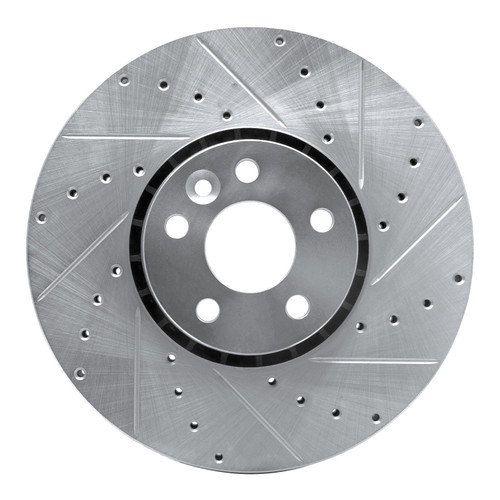 DFC Brake Rotor - Drilled and Slotted - Silver 631-27043R