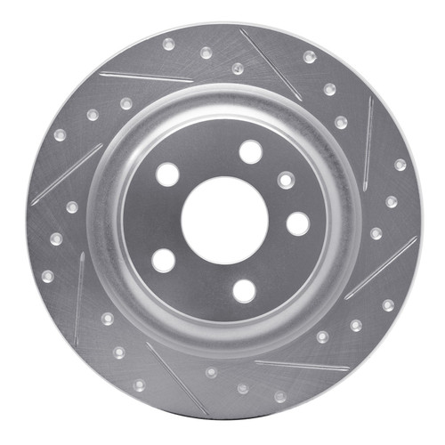 DFC Brake Rotor - Drilled and Slotted - Silver 631-27058R