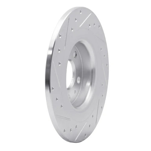 DFC Brake Rotor - Drilled and Slotted - Silver 631-27058R
