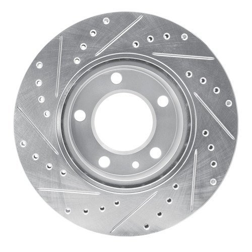 DFC Brake Rotor - Drilled and Slotted - Silver 631-31012R