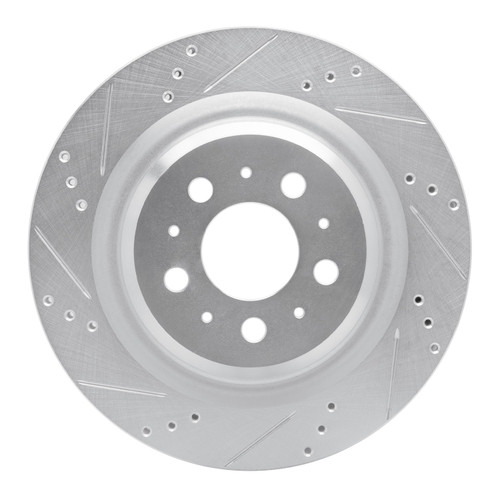 DFC Brake Rotor - Drilled and Slotted - Silver 631-26003L