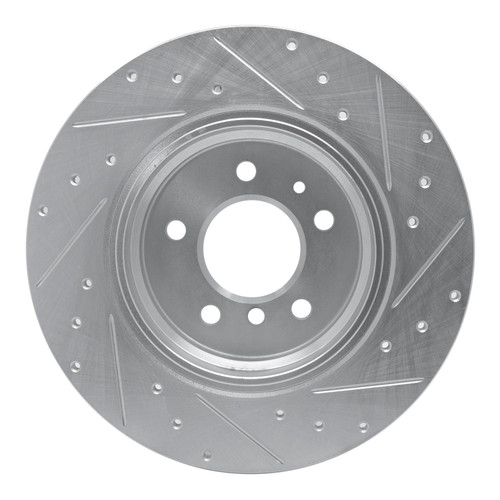 DFC Brake Rotor - Drilled and Slotted - Silver 631-31030L