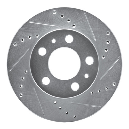DFC Brake Rotor - Drilled and Slotted - Silver 631-27005R