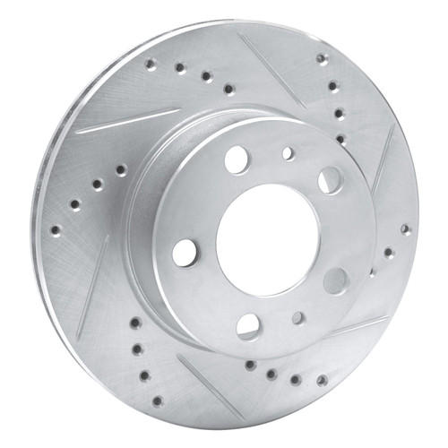 DFC Brake Rotor - Drilled and Slotted - Silver 631-27005R