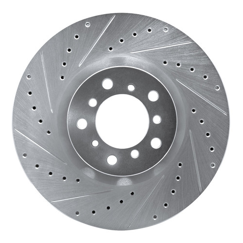 DFC Brake Rotor - Drilled and Slotted - Silver 631-31057D