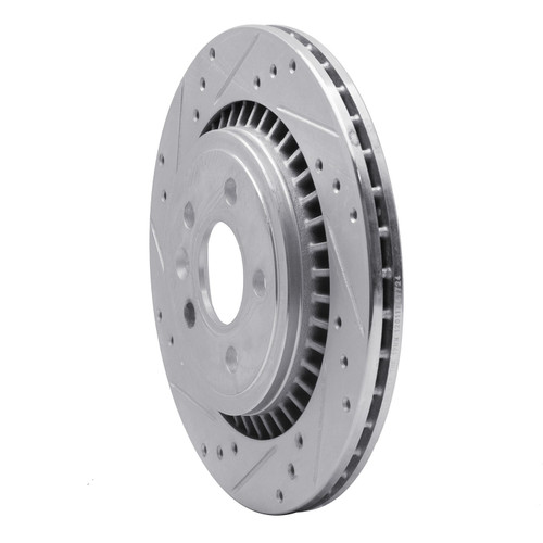 DFC Brake Rotor - Drilled and Slotted - Silver 631-27060L