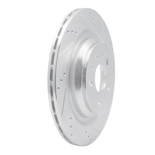 DFC Brake Rotor - Drilled and Slotted - Silver 631-26003R