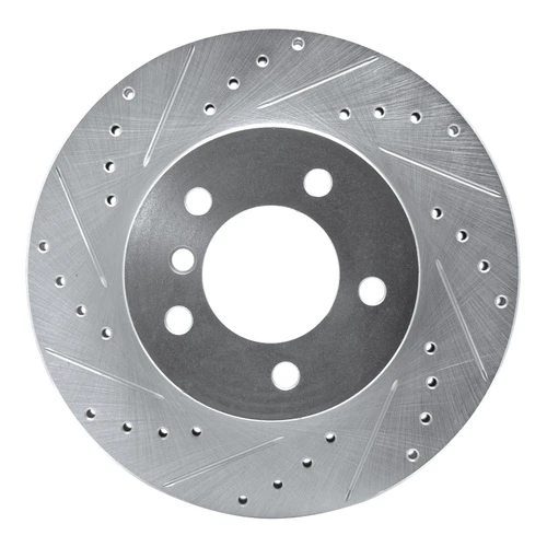DFC Brake Rotor - Drilled and Slotted - Silver 631-31046L
