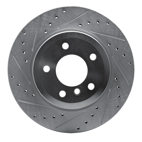 DFC Brake Rotor - Drilled and Slotted - Silver 631-31090L