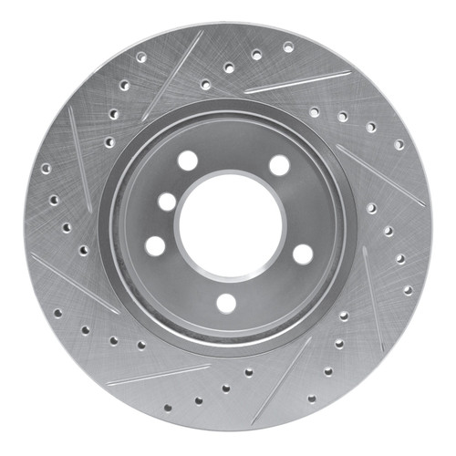 DFC Brake Rotor - Drilled and Slotted - Silver 631-31046R
