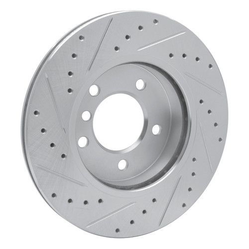 DFC Brake Rotor - Drilled and Slotted - Silver 631-31046R