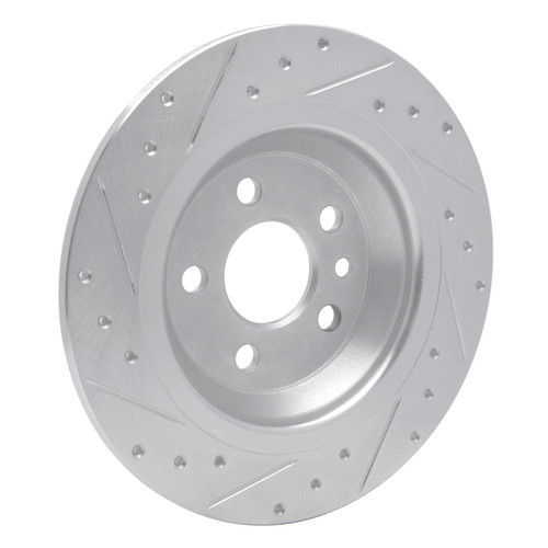 DFC Brake Rotor - Drilled and Slotted - Silver 631-27035R