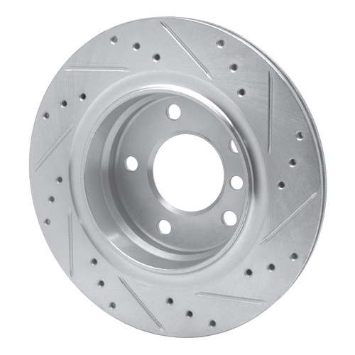 DFC Brake Rotor - Drilled and Slotted - Silver 631-31047L