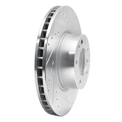 DFC Brake Rotor - Drilled and Slotted - Silver 631-31033R
