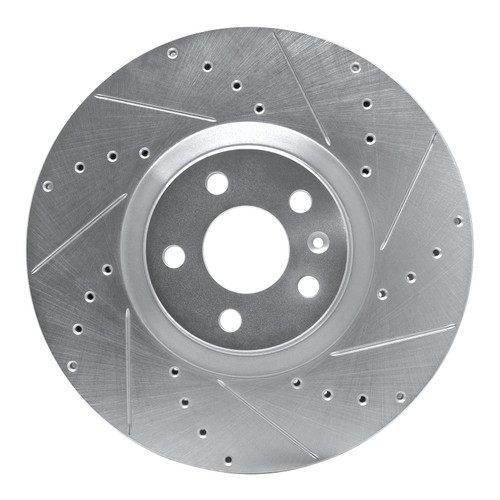 DFC Brake Rotor - Drilled and Slotted - Silver 631-27051R