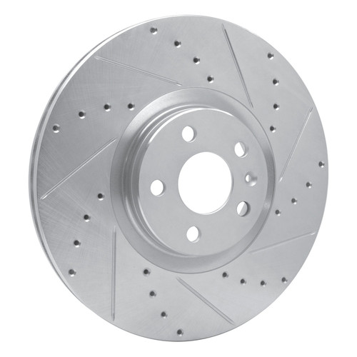 DFC Brake Rotor - Drilled and Slotted - Silver 631-27051R