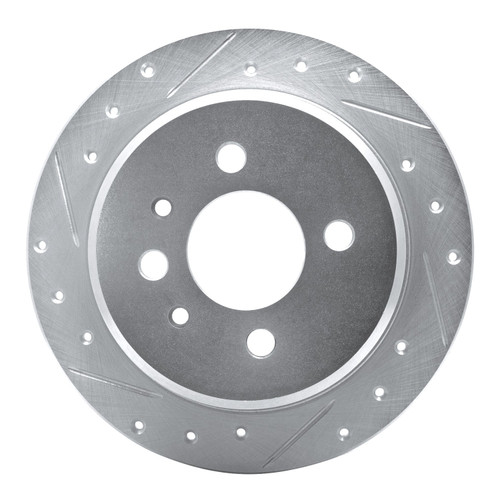 DFC Brake Rotor - Drilled and Slotted - Silver 631-31018L