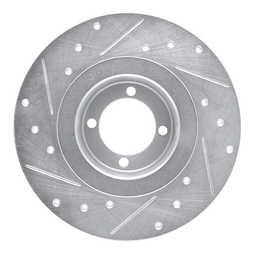 DFC Brake Rotor - Drilled and Slotted - Silver 631-31000R