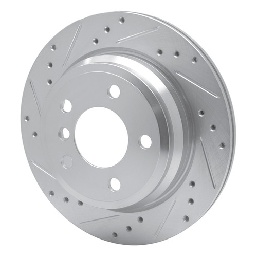 DFC Brake Rotor - Drilled and Slotted - Silver 631-31117L