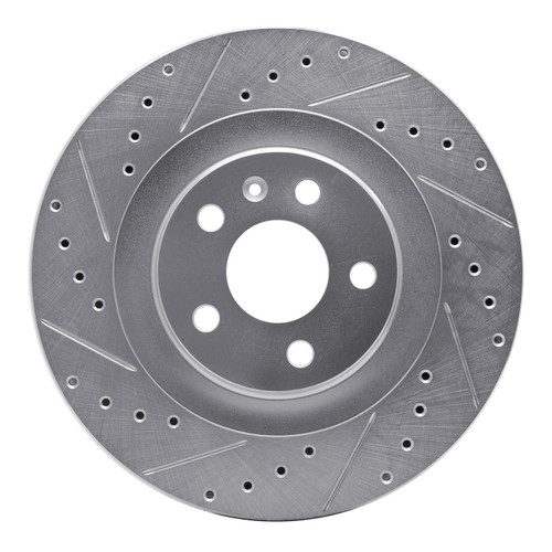 DFC Brake Rotor - Drilled and Slotted - Silver 631-27052L