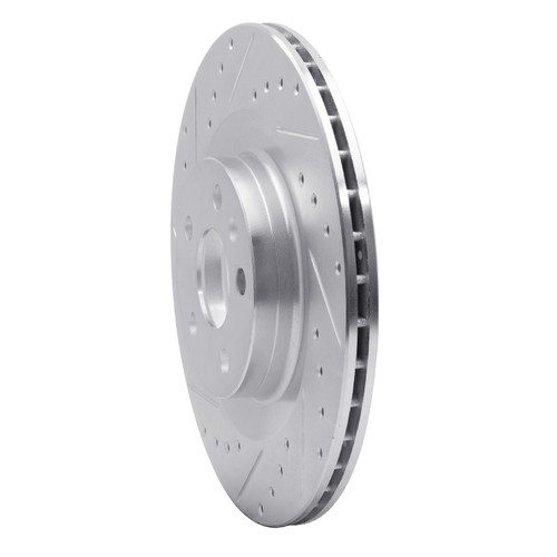 DFC Brake Rotor - Drilled and Slotted - Silver 631-27052L