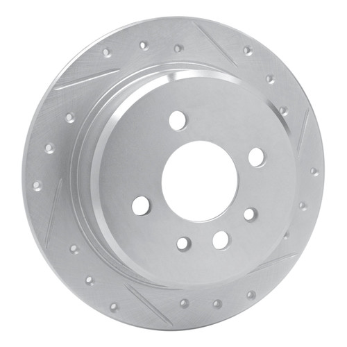 DFC Brake Rotor - Drilled and Slotted - Silver 631-31018R