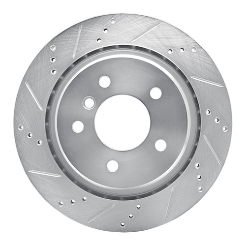 DFC Brake Rotor - Drilled and Slotted - Silver 631-31035D