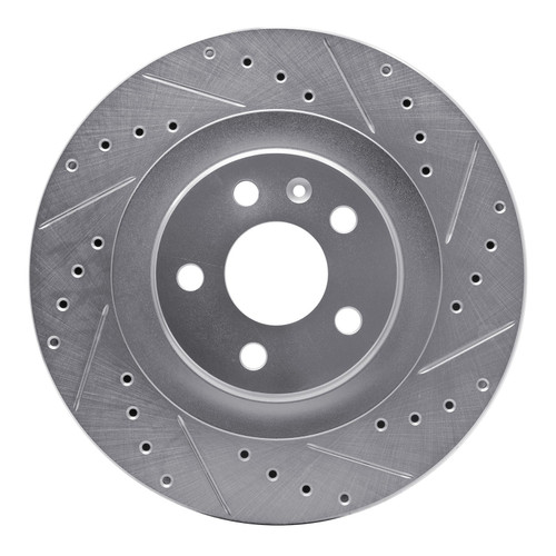 DFC Brake Rotor - Drilled and Slotted - Silver 631-27052R