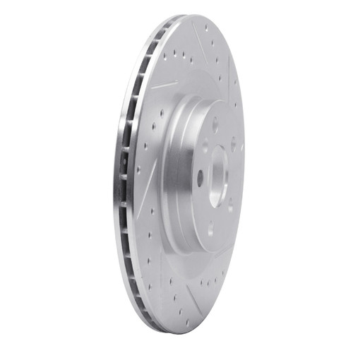 DFC Brake Rotor - Drilled and Slotted - Silver 631-27052R