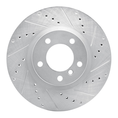 DFC Brake Rotor - Drilled and Slotted - Silver 631-31036D