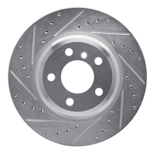 DFC Brake Rotor - Drilled and Slotted - Silver 631-31109L