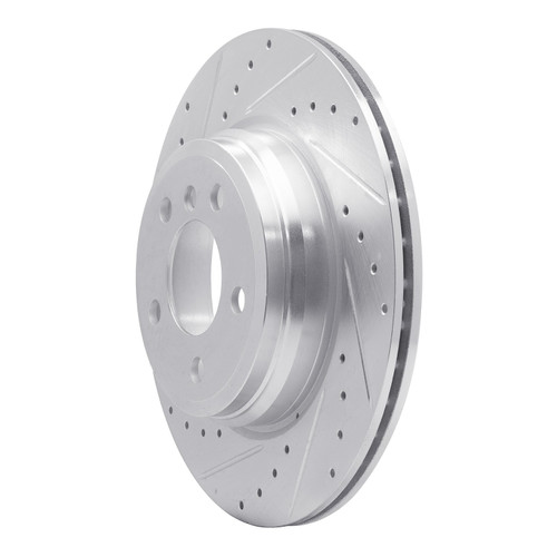 DFC Brake Rotor - Drilled and Slotted - Silver 631-31109L
