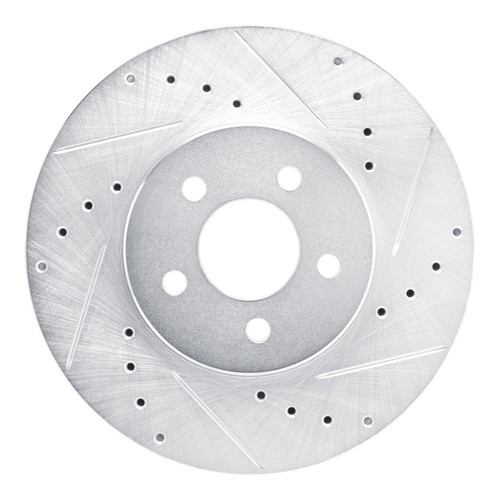 DFC Brake Rotor - Drilled and Slotted - Silver 631-39004R