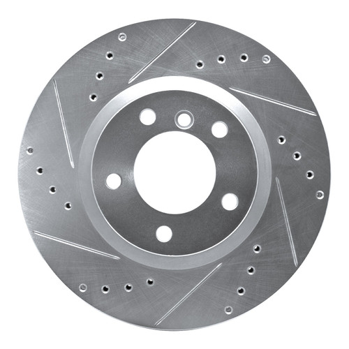 DFC Brake Rotor - Drilled and Slotted - Silver 631-31037D