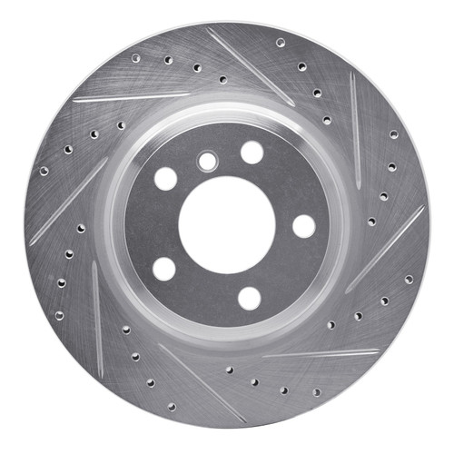 DFC Brake Rotor - Drilled and Slotted - Silver 631-31109R