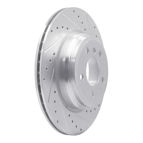 DFC Brake Rotor - Drilled and Slotted - Silver 631-31109R