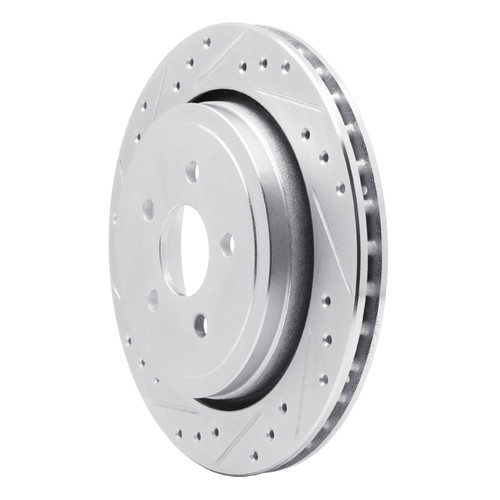 DFC Brake Rotor - Drilled and Slotted - Silver 631-39007L