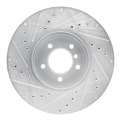 DFC Brake Rotor - Drilled and Slotted - Silver 631-31062R